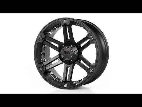 Tuff AT Truck Wheels - T01 in Flat Black w/ Chrome Inserts