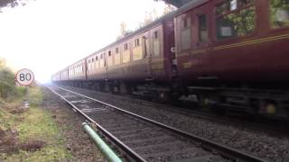 preview picture of video 'THE CATHEDRALS EXPRESS slows to pass through Chepstow  29/11/2014'