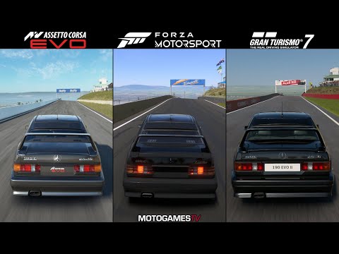 Assetto Corsa EVO vs Forza Motorsport vs Gran Turismo 7 - Mercedes-Benz 190E Evo II at Bathurst