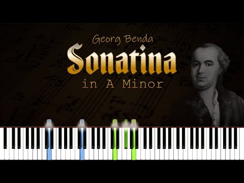 Sonatina 3 in A minor - G. Benda | Piano Tutorial | Synthesia | How to play
