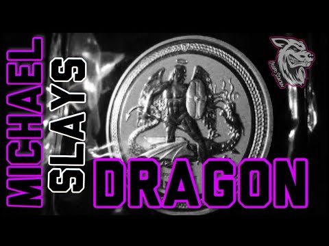 ISLE OF MAN 2016 "MICHAEL SLAYING THE DRAGON" REVERSE PROOF 1 OZ SILVER COIN!