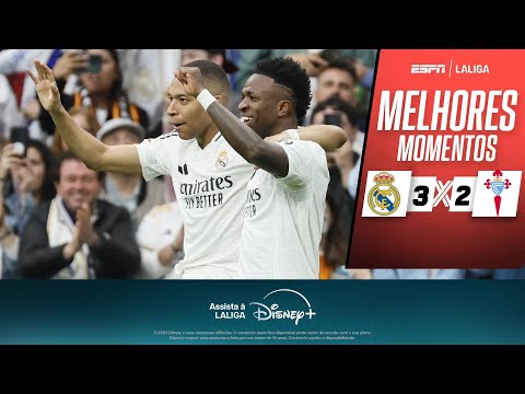 Gols e lances de Real Madrid x Celta