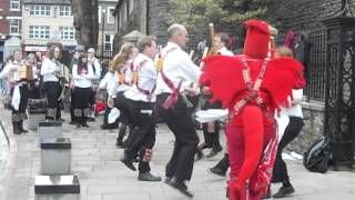 preview picture of video 'Cardiff Morris dance Black Joke in Abertillery, 26th April 2014.'