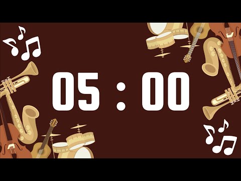 5 Minute Timer | With Mozart Classical Music & Alarm Bell | Orchestra and Band Instruments Theme 🎻🎵🎺