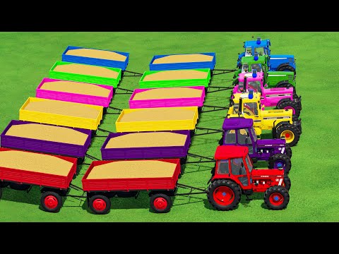 TRANSPORT CASE & FENDT TRACTORS, WHEAT HARVEST & TRANSPORT w/ FLATBED TRAILER - Farming Simulator 22