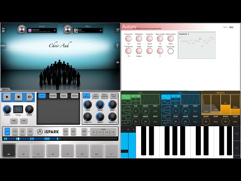Apps Autony+iSpark+iSymphonicOrchestra+BLEASSalphaSynthesizer HQ (iPad5 - Zé Osório)