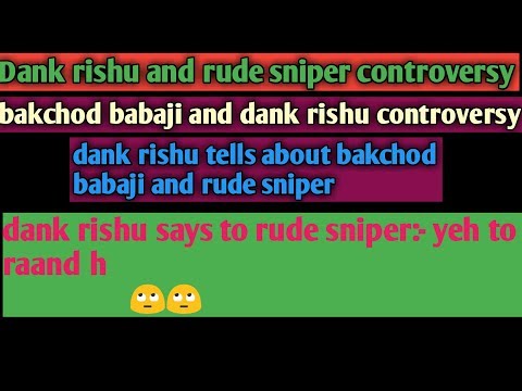 rude sniper vs dank rishu controversy|bakchod babaji vs dank rishu controversy|#Rv gaming