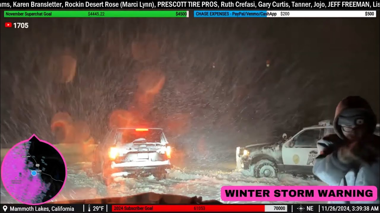 🔴 SNOW STORM IN CALIFORNIA - LIVE STORM CHASER