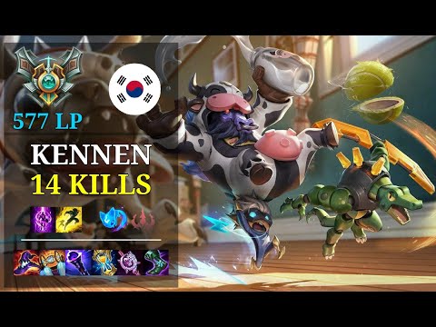 Kennen Top vs Jax - 14 kills - T1 Zeus KR Grandmaster (577 LP) Patch 11.6