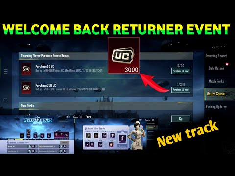 Free Uc 3000 Event Welcome Back Return Event BGMI UC UP EVENT NEW TRICK 10 TIMES PUBG BONUS UC TRICK