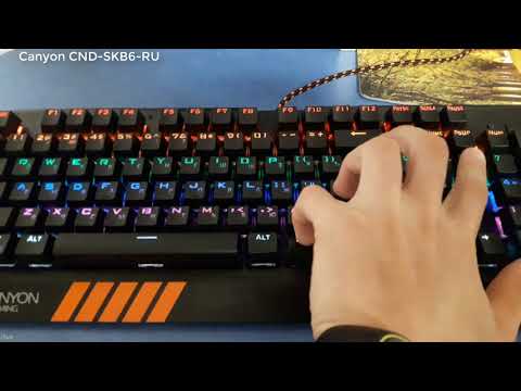Mechaninė klaviatūra žaidimams Canyon Hazard GK-6, Mėlyna Switch, LED, RU išdėstymas video