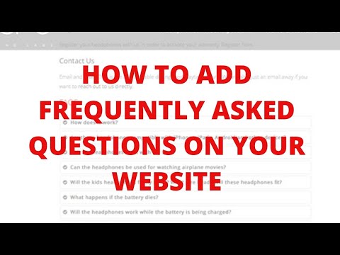 How to add frequently asked questions on your website