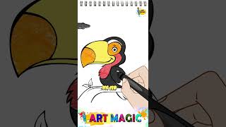 How to draw a TOUCAN! Step-by-step Tutorial!!