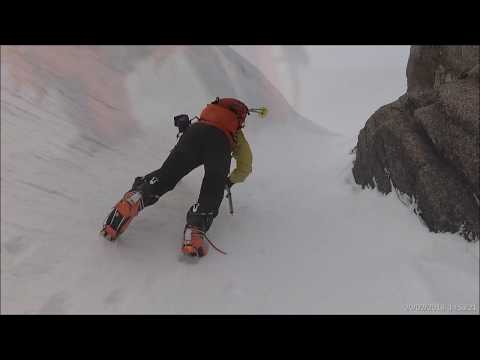 Climbing water ice using lightweight Petzl ski kit