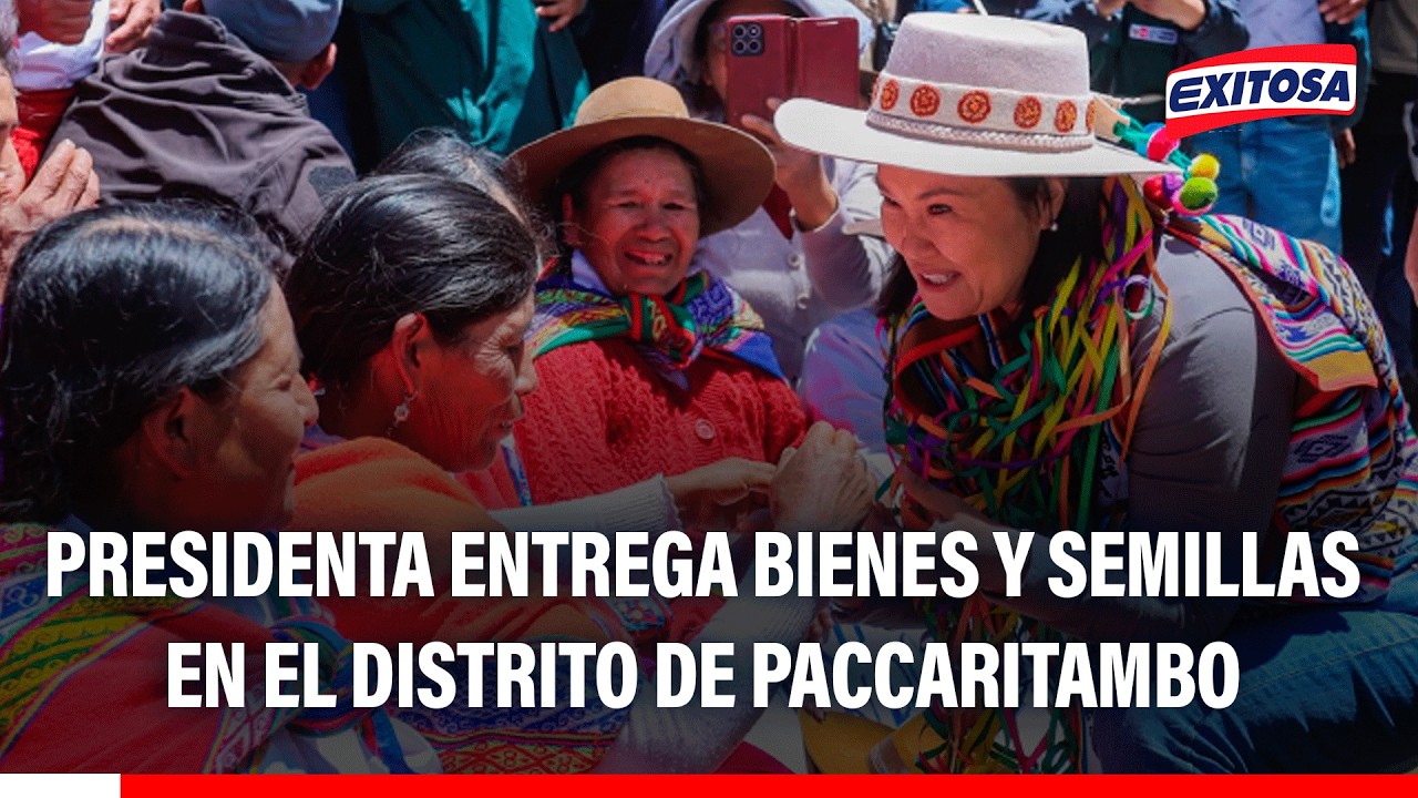 🔴🔵 Fujimori participó en la entrega de bienes, semillas y recursos en el distrito de Paccaritambo