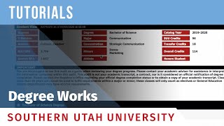 SUU Degree Works Tutorial