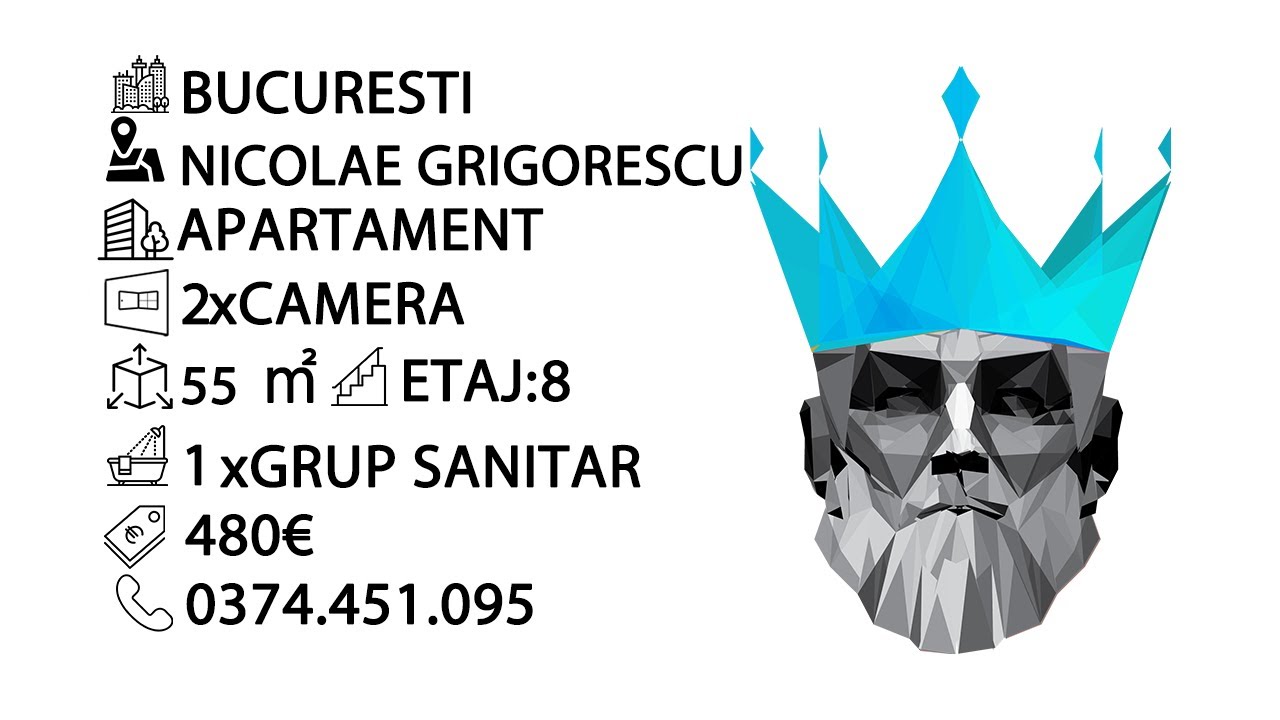 Tur video  Nicolae Grigorescu | 2 Camere | AC | Balcon | Metrou la 2'