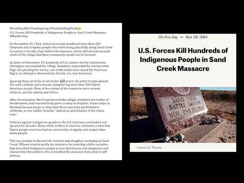 #BlackFridayDarkHistory November 29th When American troops murdered more than 200 Indigenous Peoples