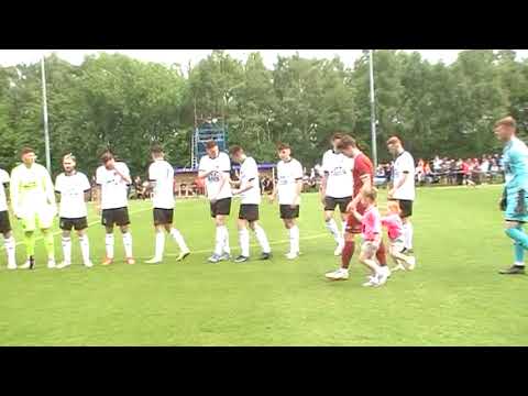 Tranent Juniors Mascots Krystal & Orlaigh lead the team out v Linlithgow Rose - 5/6/22