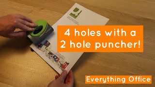 How to punch 4 holes with a 2 hole puncher