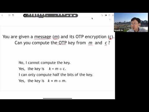 OTP, stream cipher, PRG