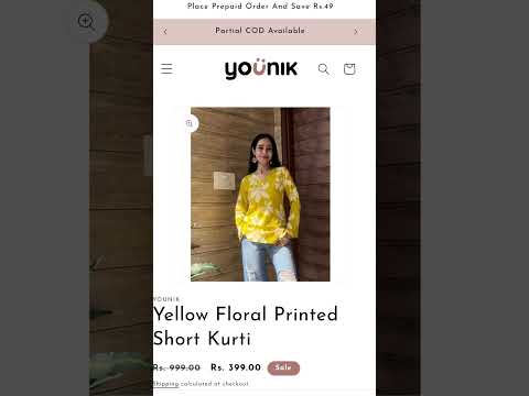 Younik brand review/Younik kurti / Short kurti/ yellow