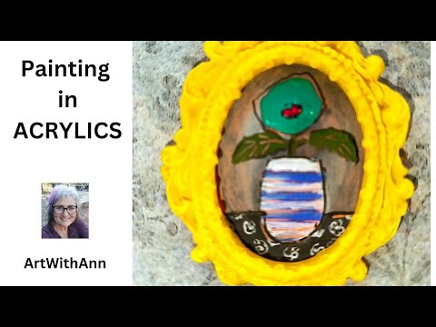 Beginners Painting flowers in acrylics | naïve art | painting flowers