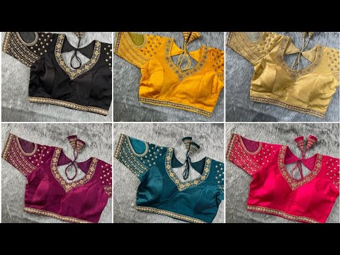 Thread silk ladies embroidery blouse