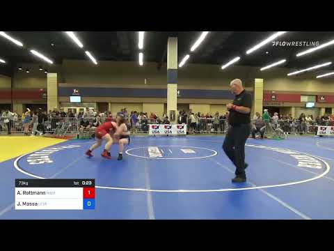 73 Kg Round Of 32 - August Rottmann, Highland Bulldog Jr. Wrestling Club Vs Jayde Massa, Level Up