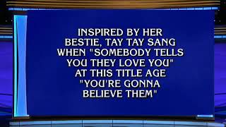 Taylor Swift Jeopardy question