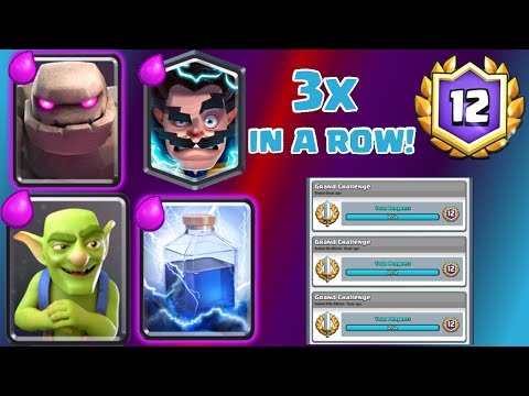 3X, 12 WINS IN A ROW!!!!! Top Golem Deck. Clash Royale