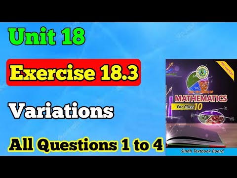 Exercise 18.3 All Questions 1 to 4 unit 18 variations class 10 New mathematics book | chapter 18