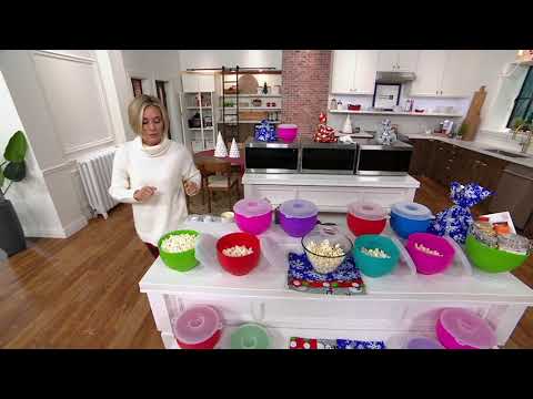 Ecolution Set of (3) 3-qt Silicone Popcorn Poppers with Gift Bags on QVC