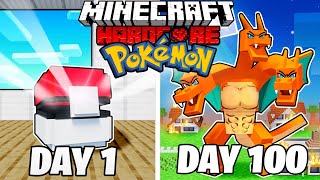 I Survived 100 DAYS as a POKEMON in HARDCORE Minec