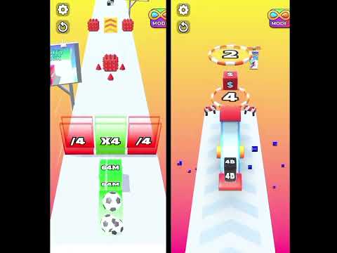 Jelly Run 2048 vs. Jelly Run 2048 Reverse Gameplay