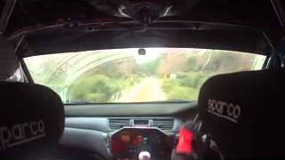 Snowman Rally 2014 end of SS5  Quintin Milne / Martin Forrest Big off and a bit of luck!