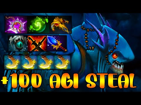 +100 AGI STEAL - INSANE CARRY SLARK - INTENSE TEAM FIGHT - DOTA 2 GAMEPLAY