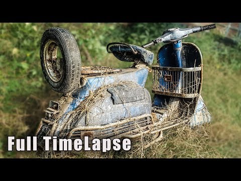 Full Restoration of 1970s Italian Piaggio Vespa Scooter - Full Timelapse