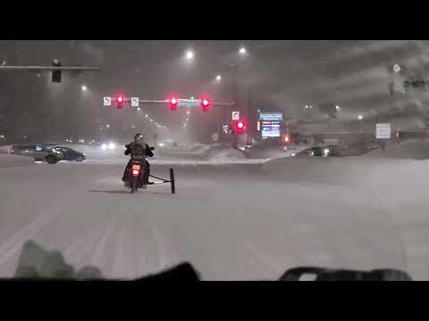 Riding behind a Hells Angel in Alaska with his 3rd wheel in snow and at night