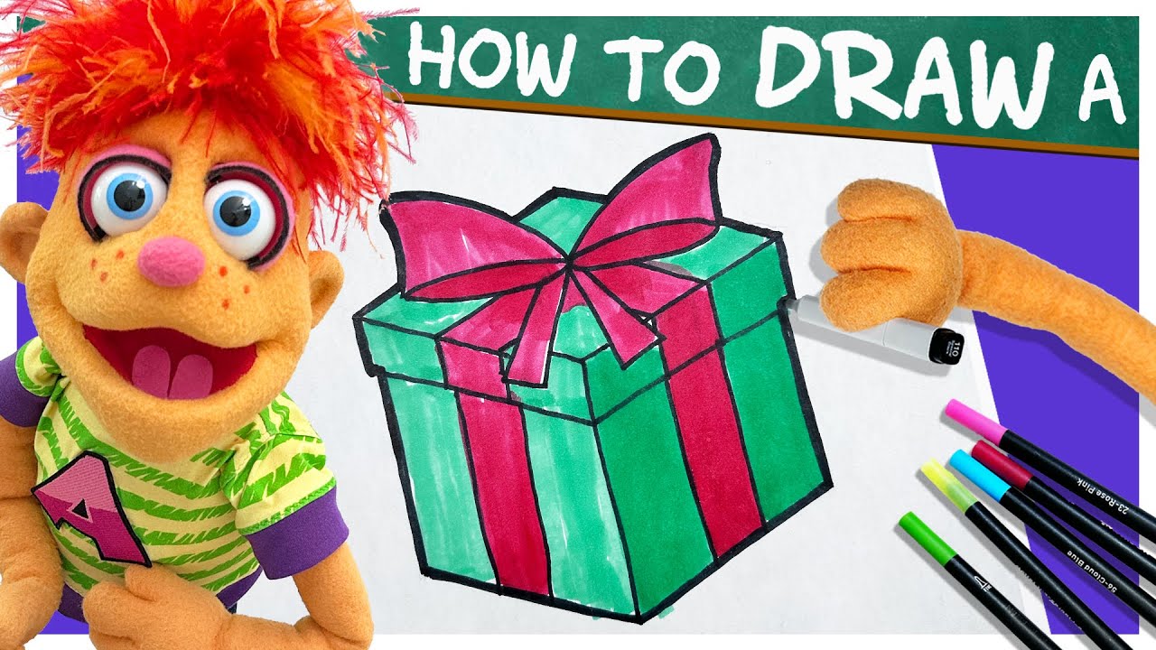How To Draw A Christmas Gift Box | Art Tutorial for Kids | Artie's Show
