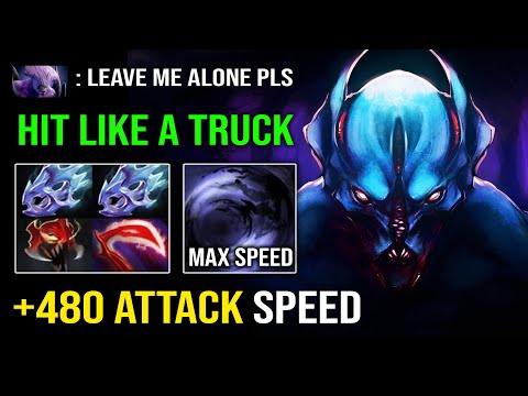 WTF +480 Attack Speed Desolator Nightstalker Brutal Hit Like a Truck with Madness Moon Shard Dota 2