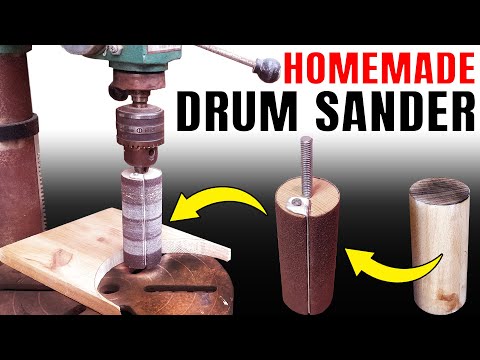 DIY Drum Sander For Drill Press | Quick Sandpaper Replacement - NO GLUE | XDIY