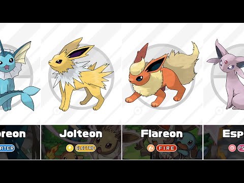 All Eevee's Evolutions - Pokemon Every Eeveelution Comparison