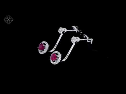 H4508 - STELLATO COLLECTION RUBY AND DIAMOND EARRINGS 0.12CT IN 9K WHITE GOLD