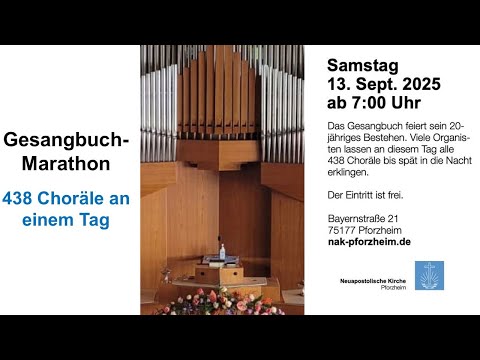 Gesangbuch-Marathon: 438 Choräle an einem Tag | Live aus der Kirche Pforzheim-Bayernstraße
