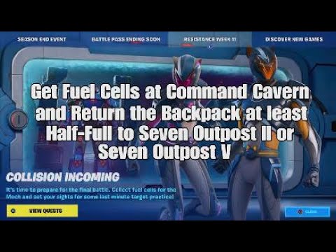 Return Backpack at least Half-Full to Seven Outpost II or Seven Outpost V - Week 11 Resistance Quest