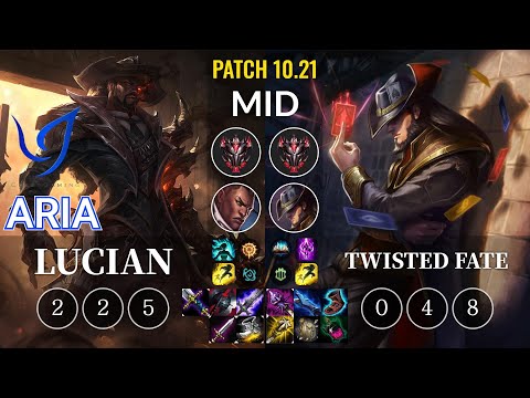 CGA Aria Lucian vs Twisted Fate Mid - KR Patch 10.21