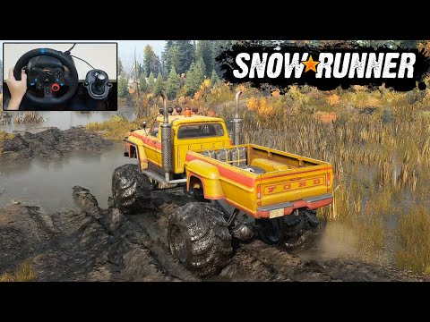 Ford F750S Monster Truck Off-Road - SnowRunner - Logitech G29 Gameplay