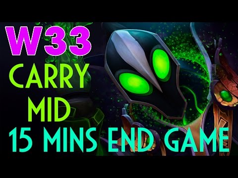 W33 Rubick Carry Midlane - 8k2 MMR vs !Attacker Axe - 15 Mins End Game