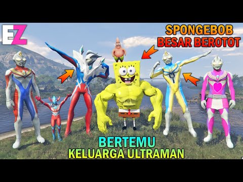 SPONGEBOB RAKSASA BERTEMU KELUARGA ULTRAMAN UPIN IPIN, SENANG BANGET - GTA 5 BOCIL SULTAN
